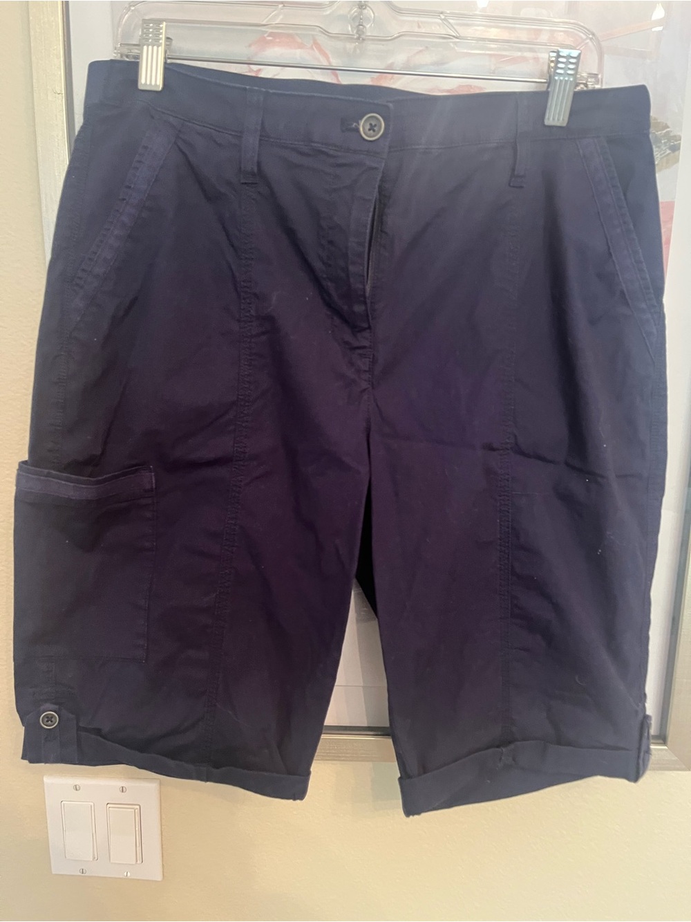 Chico's Navy Cargo Bermuda Shorts